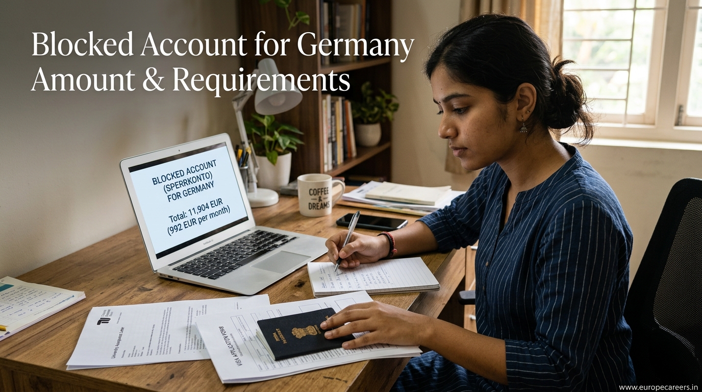 Indian student preparing a blocked account for Germany