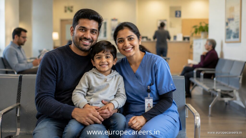 Indian family preparing for family reunification in Germany