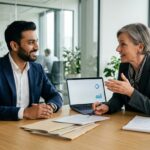 Indian professional discussing work experience and CV for a German job
