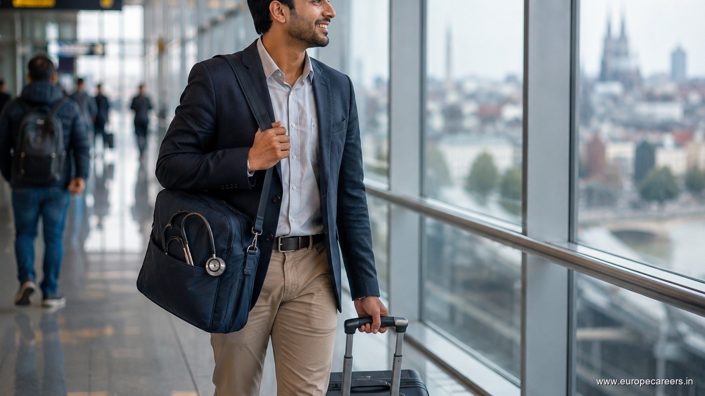 Indian professional preparing for a German job interview