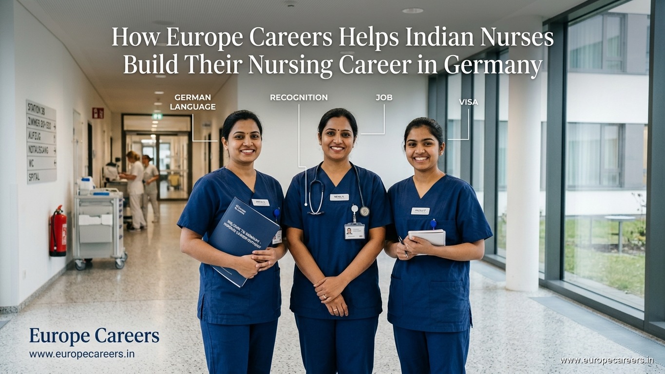 Indian professional receiving guidance about the German recognition process