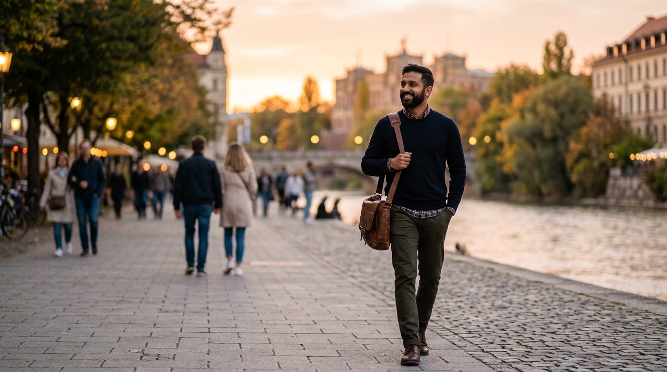 Indian professional balancing work and personal life in Germany
