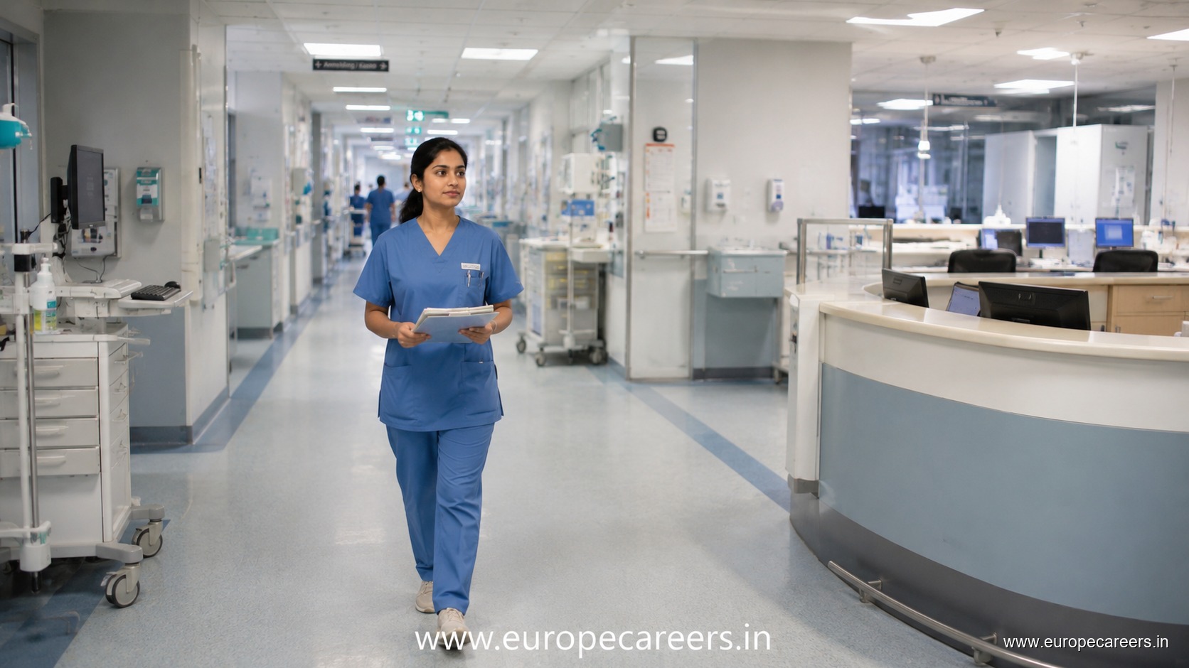Indian worker accessing healthcare in Germany with health insurance